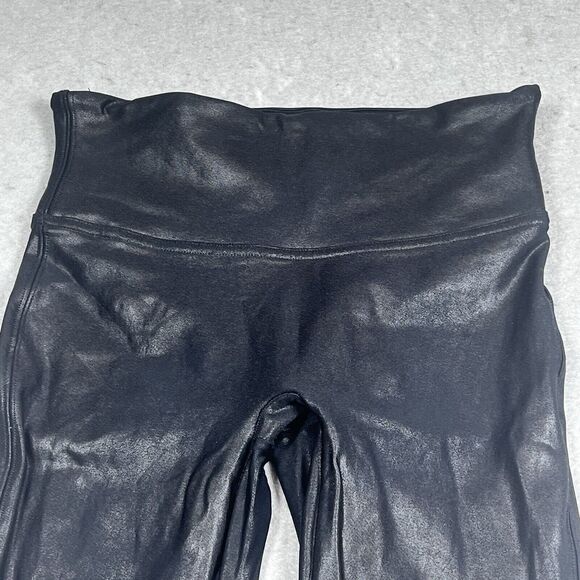 SPANX Leggings Size Small Black Faux in Classic Glossy Inseam 25 in - Picture 2 of 11